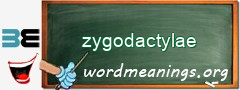 WordMeaning blackboard for zygodactylae